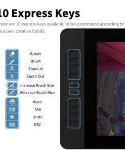Alternative view of Drawing Tablet with Screen GAOMON PD1560 Drawing Monitor Art Tablet with Adjustable Stand, 10 Shortcut Keys, 15.6-inch Graphics Tablet for Mac, Windows PC 16 Inch PD1560 Classic