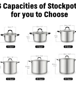 Alternative view of Cook N Home Professional Sauce Pot Stockpot Saucier Casserole Pan with Lid, 5 QT, Silver