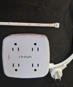 6 Ft Surge Protector Power Strip - 8 Widely Outlets with 4 USB Ports, 3 Side Outlet Extender with 6 Feet Extension Cord, Flat Plug, Wall Mount, Desk USB Charging Station, ETL,White 6 Ft 35 61Yva1Kq3LL