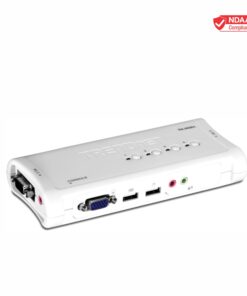 TRENDnet 4-Port USB KVM Switch and Cable Kit With Audio, Manage 4 Computers, USB Switch, Windows, Linux, Auto-Scan, Plug And Play, Hot Pluggable, 2048 x 1536 VGA Resolution, White, TK-409K 4 Port Audio w/ Cables 16 61Yw USpHyL