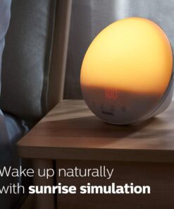 Philips SmartSleep Wake-up Light, Colored Sunrise and Sunset Simulation, 5 Natural Sounds, FM Radio & Reading Lamp, Tap Snooze, HF3520/60 25 61YwoQP7HL