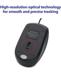 Verbatim Wired USB Computer Mouse - Corded USB Mouse for Laptops and PCs - Right or Left Hand Use, Black 98106,Glossy Black, 1.2" x 2.3" x 3.8" Glossy Black 23 61Yyz7Yl0XL