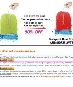 ayamaya Backpack Rain Cover Waterproof Rainproof for (30-65L), Ultralight Outdoor Backpack Pack Covers Compact Portable Water Proof Raincover for Backpacking Hiking Camping Traveling Cycling Green 30-40L 15 61YzBBN2TL