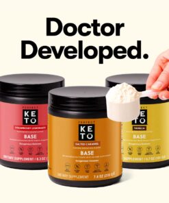 Perfect Keto Exogenous Ketones Powder, BHB Beta-Hydroxybutyrate Salts Supplement, Best Fuel Energy Boost, Mental Performance, Mix in Shakes, Milk, Smoothie Drinks for Ketosis - Strawberry Lemonade 12 61Yzr07WebL