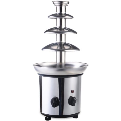 expert store 4 Tiers Commercial Stainless Steel Hot Luxury Chocolate Fondue Fountain New, 20'' 5'' 5'', Sliver