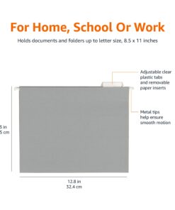 Amazon Basics Hanging File Folders, Letter Size, Gray, 25-Pack 19 61Z0GRgpM5L