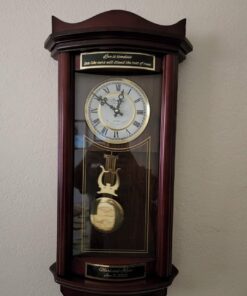 Bedford Clock Collection BED1247CHR Weathered Wall Clock with Pendulum, Cherry Wood 12 61Z2WB7UAfL