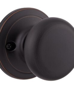 Kwikset Juno Interior Passage Door Knob, Handle For Closet and Hallway Doors, Non-Locking Doorknob in Venetian Bronze, with Microban Protection No Size Transitional 20 61Z4AiG4 bL