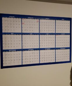 24" x 36" SwiftGlimpse 2024 Wall Calendar Erasable Large Wet & Dry Erase Laminated 12 Month Annual Yearly Wall Planner, Reversible, Horizontal/Vertical, Navy 14 61Z4o9HxJ2L