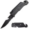 Snake Eye Tactical Tactical 6-in-1 Multi-tool Knife with Flint Fire Starter, LED Light, Bottle Opener, Belt Cutter and Windows Breaker BK-4 33 61Z4rBWzSL