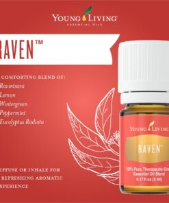 Young Living Raven Essential Oil 5 ml - Cooling Chest & Throat Blend with Ravintsara , Peppermint, Eucalyptus Radiata , Refreshing blend , Tranquility and Relaxation 0.17 Fl Oz (Pack of 1) 15 61Z4uVJttGL