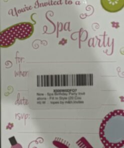 Alternative view of Spa Birthday Party Invitations - Fill In Style (20 Count) With Envelopes by m&h invites