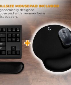 Wrist Rests for Keyboard and Mouse Pad Set - Memory Foam Cushion, Black - Ergonomic Wrists Hand Arm Rest Support for Laptop Computer Desk and Gaming - Carpal Tunnel Syndrome Relief Original 32 61Z8lLaNGL