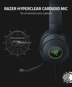 Razer Kraken V3 X Wired USB Gaming Headset: Lightweight Build - Triforce 40mm Drivers - HyperClear Cardioid Mic - 7.1 Surround Sound - Chroma RGB Lighting - Black 14 61Z8s1ehBHL
