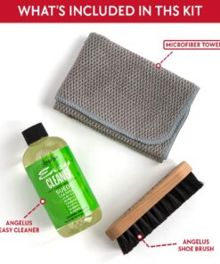 Angelus Easy Cleaner Kit - Sneaker Cleaning Kit | Premium Shoe Cleaner, Brush, and Microfiber Towel | Safe on all Fabrics - Made in USA - 8.6oz 27 61ZAwqteFAL