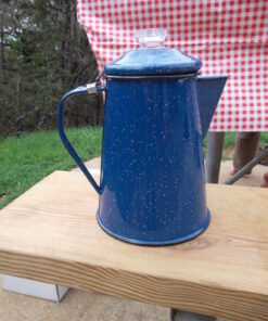 GSI Outdoors Percolator Coffee Pot | Enamelware Campfire Coffee Boiler Kettle for Outdoor Camping Cookware, Cabin, RV, Kitchen, Hunting & Backpacking Blue 8 cup 31 61ZFX6fcltL