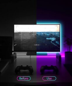 Battery Powered Led Strip Lights 13ft, 2x6.5ft USB/Battery Operated RGB Color Changing Room Decor LED Lights with Remote for TV Backlight, Bedroom, Camping and DIY Decoration 10 61ZGbNKr2BL