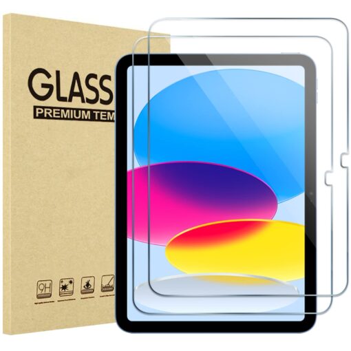 ProCase 2 Pack Screen Protector for iPad 10.9 10th Generation 2022 A2696/A2757/A2777, Tempered Glass Film Guard for 10.9" iPad 10