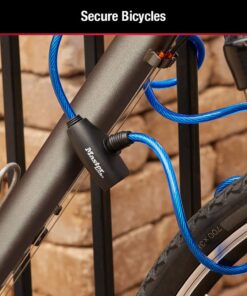 Master Lock 8127TRI Bike Lock Cables with Key, 3 Pack Keyed-Alike, Blue, Green, & Red, 6 ft. Long 19 61ZIRplVEL