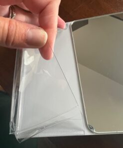 Torolle Magnetic Locker Mirror with Holder, 6.69" x 5.51" Small Real Glass Mirror with Organizer Bag for School Locker Refrigerator Bathroom Office Cabinet -Grey Grey 25 61ZK2YZhLCL