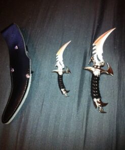 Ace Martial Arts Supply Draco Twin Fantasy Dagger Set, Silver Twin Draco 34 61ZKhxHyaxL