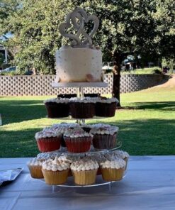 Jusalpha Large 5-Tier Acrylic Round Wedding Cake Stand/Cupcake Stand Tower/Dessert Stand/Pastry Serving Platter/Food Display Stand (5RF) Large 5 Tier with Base 39 61ZL4ScRynL