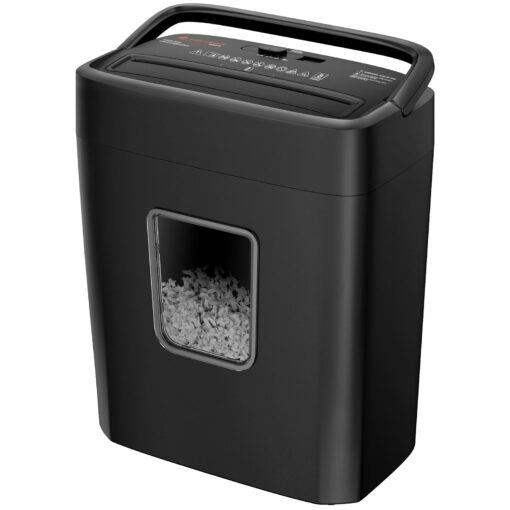 Bonsaii Paper Shredder, 8-Sheet Crosscut Shredder with 4.2 Gallon Bin Shred Credit Card/Mail/Staple/Clip, P-4 Security Level Document Shredder with Handle for Home Office (C261-C) New Crosscut 8 Sheet