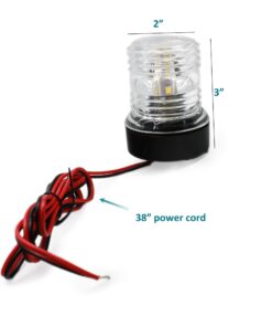 Alternative view of X-Haibei LED Marine Navigation Lights, All Round 360° White Stern Light for Boats Pontoon Yacht Anchor, DC 10-24V, IP65, Visibility 3NM