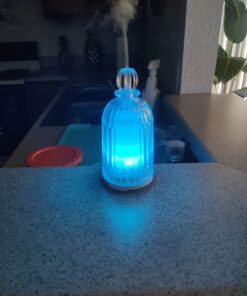 DOUDING Glass Essential Oil Diffuser Humidifier, Ultrasonic Aromatherapy Diffuser Cool Mist with Auto Shut-Off, 7 Colors Adjustable Diffuser for Home, Bedroom, Office, Yoga, 120ml(White Base) White Base 42 61ZQgFsHhlL