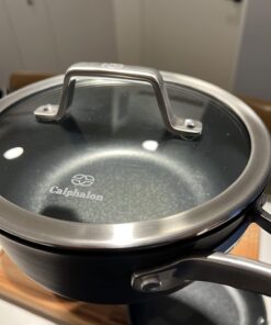 Calphalon 8-Piece Pots and Pans Set, Nonstick Kitchen Cookware with Stay-Cool Handles, Dishwasher and Metal Utensil Safe, Black Cookware Set 27 61ZSEiCopvL