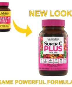Dr. Schulze's | Super-C Plus | Vitamin C Complex | Clinical Herbal Formula | Dietary Supplement | Immunity Support | Increase Collagen Formation & Iron Absorption | 60 Chewable Tablets (1000 mg) 60 Count (Pack of 1) 10 61ZStUa0SpL