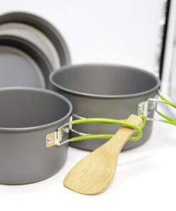 Wealers Camping Cookware 11 Piece Outdoor Mess Kit Backpacking| Trailblazing add on | Compact| Lightweight| Durable with Chef Pots, Bowls, Utensils and Mesh Carry Bag Included (11 Piece Set) 32 61ZTlBiRlLL