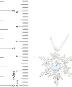 Alternative view of Sterling Silver Snowflake Pendant with Genuine Garnet, Blue Topaz & White Topaz Including 18" Chain (Blue-Topaz)