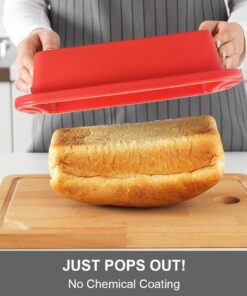 SILIVO Silicone Bread and Loaf Pans (2 Pack) - Nonstick Silicone Baking Mold for Homemade Loaf, Bread and Meatloaf - 8.9x3.7x2.5 inch Set of 2 21 61ZUgS0WKyL