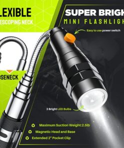 Telescoping Magnetic Pickup Tool Set-Extendable Magnet Flashlight with Inspection Mirror, Birthday Gifts & Christmas Presents Stocking Stuffers for Men or Women, Boyfriend, Husband, Father, Handyman Yellow 11 61ZUnDYaMHL