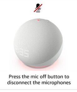 Amazon Echo Dot (5th Gen) with clock | Compact smart speaker with Alexa and enhanced LED display for at-a-glance clock, timers, weather, and more | Cloud Blue Device only 26 61ZWXsF29OL