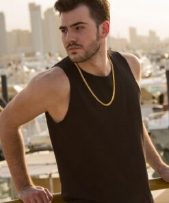 U7 Diamond Cut Miami Cuban Link Chain for Men Women Stainless Steel Curb Chain Necklace, Cool Hip Hop Jewelry Silver/Black/18K Gold Plated Chains, Width 3/6/9/12mm,18/20/22/24/26/28/30 Inch d.Flat Curb-6mm-gold 22.0 Inches 19 61ZYqJy7fPL