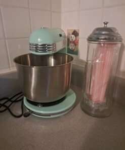 Dash Stand Mixer (Electric Mixer for Everyday Use): 6 Speed Stand Mixer with 3 Quart Stainless Steel Mixing Bowl, Dough Hooks & Mixer Beaters for Dressings, Frosting, Meringues & More - Aqua 32 61ZbKYDIAgL