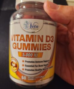 Vitamin D Gummies for Adults Kids 5000 IU - Chewable D3 Gummies Supplement for Women Men 2 Month Supply VIT D Gummy Tasty Chewables 60 Count (Pack of 1) 36 61Zbw1WNL