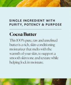 Sky Organics Cocoa Butter for Body, 100% Raw & Unrefined Ultra-Moisturizing Butter to Deeply Hydrate & Condition Skin, Promotes Smooth Skin Tone & Texture, Suitable for Tight or Extra Dry Skin, 16 Oz. 34 61ZefuH7ToL