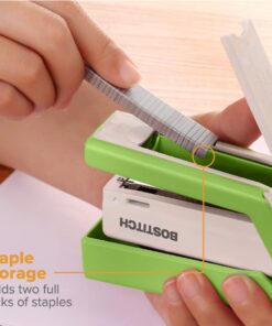 Bostitch InJoy Compact Stapler, 20 Sheet Capacity, Reduced Effort, Jam-Free, Green/White 11 61Zf9Vds2jL