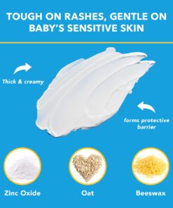 Triple Paste Diaper Rash Cream for Baby - 3 oz Tube - Zinc Oxide Ointment Treats, Soothes and Prevents Diaper Rash - Pediatrician-Recommended Hypoallergenic Formula with Soothing Botanicals 3 Ounce 9 61ZfVRNdhFL 1
