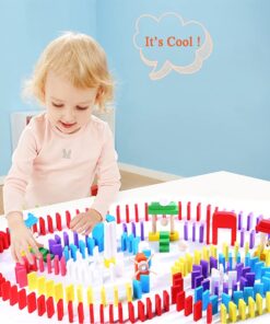 Joqutoys 600 PCS Dominoes Set for Kids, Wooden Domino Building Blocks, 6 Colors Bulk Dominoes Racing Tiles Games with Extra 26 Add-on Blocks and Storage Bag, Educational Toys for Kids Birthday Party 13 61Zg28B51L