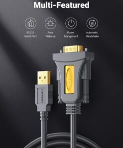 UGREEN USB to Serial Adapter, Serial to USB Adapter DB9 Male 9 Pin with PL2303 Chipset, PVC Jacket, RS232 to USB Cable for Windows 11 10 8.1 8 7 XP Vista, Mac OS, Linux, 3FT 23 61ZgT9 Q4NL