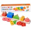 BettRoom Wooden Educational Preschool Toddler Toys for 3 4-5 Year Old Boys Girls Shape Color Recognition Geometric Board Blocks Stack Sort Kids Children Non-Toxic Toy(14IN) 2 61Zh2K7WldL