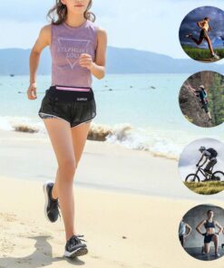 GEARWEAR Running Waist Belt Fanny Pack Phone Holder for iPhone XR XS MAX 8 Plus Runner Pouch Bag Men Women for Workout Walking Fitness Exercise Gym Athletes Hiking BLACK/ 27"-45" 18 61ZjAku2B3L