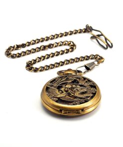 Carrie Hughes Antique Mechanical Pocket Watches for Men Lucky Dragon Phoenix Skeleton Roman Numberals with Chain and Box CH223 12 61ZjzXzLtnL