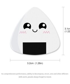 Dulphee Guitar Picks, Ukulele Picks White Sushi Rice Balls Pattern Guitar Picks Classical Triangle 0.96mm Heavy Guitar Plectrums 12 Pack for Bass, Acoustic & Electric Guitars White Rice Ball 12 pack 23 61ZlOfRWx L