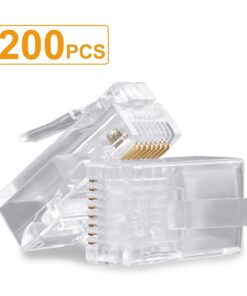 SHD RJ45 Ends, RJ45 Connectors Cat6 Connector Cat5e Connector Cat5 Connectors Ethernet Cable Crimp Connectors-200Pcs 6 61ZmNVosXgL