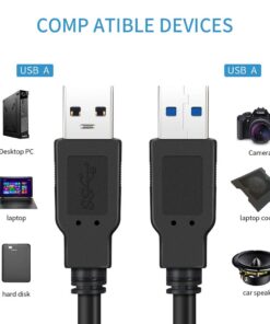 wawpi USB Cable Male to Male 10 feet,USB to USB 3.0 Cable A Male to A Male for Data Transfer Hard Drive Enclosures, Printers, Modems, Cameras, Laptop Cooler… 9 61Zo8ctD1DL